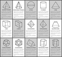 Figures Set, Sphere And Cone, Cube And Cuboid