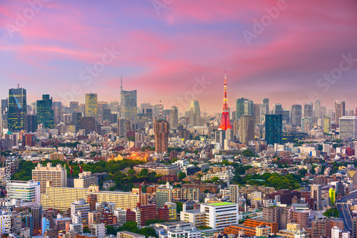 Plakat Tokio, Japonia Cityscape at Dusk