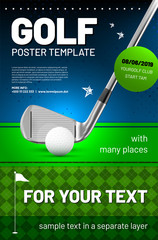 Wall Mural - Golf poster template with sample text