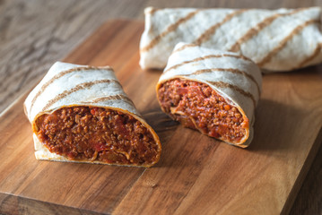 Wall Mural - Burritos stuffed with ground beef