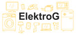 ElektroG, Elektrogeräte Gesetz, gelbe Line Icons, Elektronikgeräte, Kühlschrank, Mikrowelle