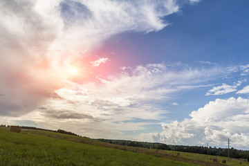 The summer sky over a field