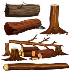 Wall Mural - a set of tree wood
