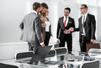 blurred team in meeting