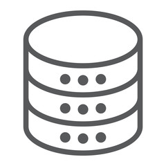 Aufkleber - database line icon, data and analytics, server sign, vector graphics, a linear pattern on a white ba