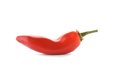 Ripe hot chili pepper on white background