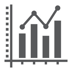 Aufkleber - Bar Graph glyph icon, growth and chart, histogram sign, vector graphics, a solid pattern on a white background, eps 10.