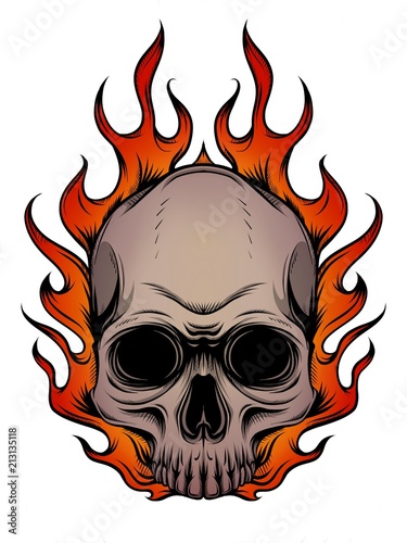 Disegno Di Un Teschio Infuocato In Stile Vettoriale Buy This Stock Illustration And Explore Similar Illustrations At Adobe Stock Adobe Stock