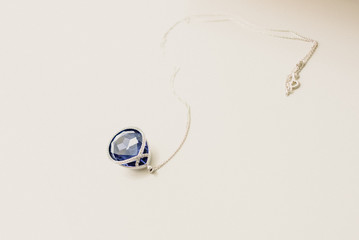 Wall Mural - Luxurious blue sapphire jewel necklace