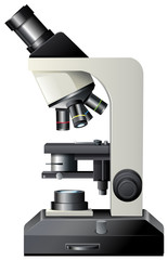 Wall Mural - The Microscope on White Background