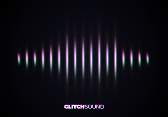 Canvas Print - Audio or sound wave with music volume peaks and color glitch effect