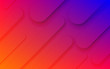 Abstract color pattern of neon blue, ornage and purple red liquid gradient lines background with modern geometric fluid shapes in dynamic motion