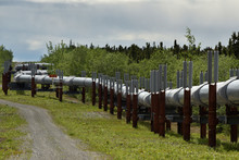 The Trans-Alaska Pipeline Crosses Miles Of Beautiful, Rugged Terrain.