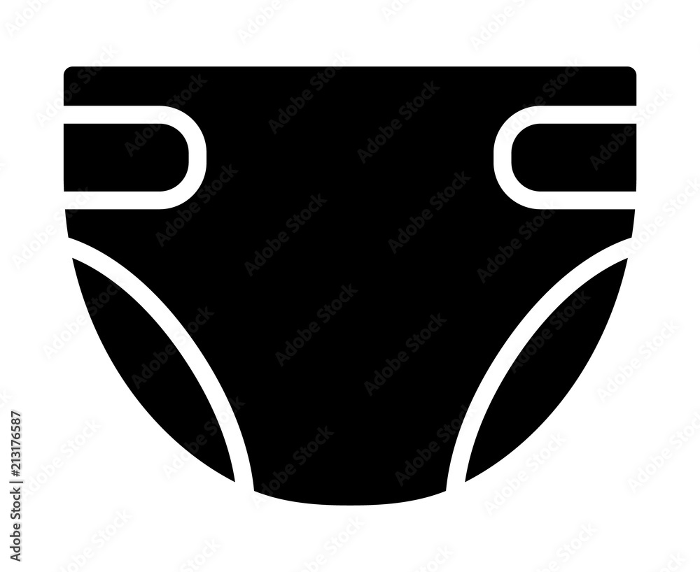 Disposable baby or adult diaper / nappy flat vector icon for apps and ...