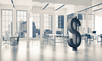 Wall Mural - Money making and wealth concept presented by stone dollar symbol