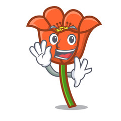 Sticker - Waving poppy flower character cartoon