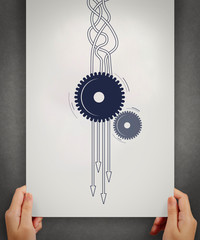 Poster - hand drawn light bulb with pencil saw dust and 3d brain icon on paper background as creative concept