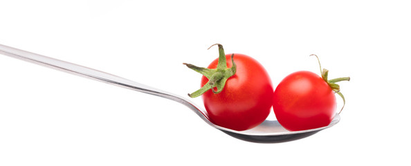 Wall Mural - spoon of tomato isolated on white background