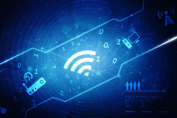 Poster - 2d illustration WiFi symbol sign
