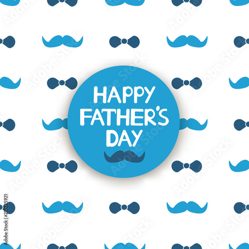 Happy Father S Day Card With Blue Mustache And Bow Tie On The White Background Stock Vector Adobe Stock Happy Father S Day Card With Blue Mustache And Bow Tie On The White Background Stock Vector Adobe Stock