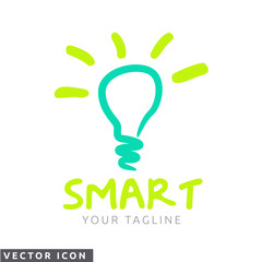 Wall Mural - Hand drawn light bulb Logo/Icon