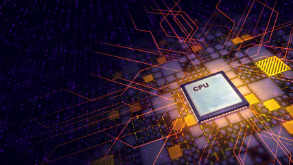 Poster - Micro CPU with transmission of glowing rays