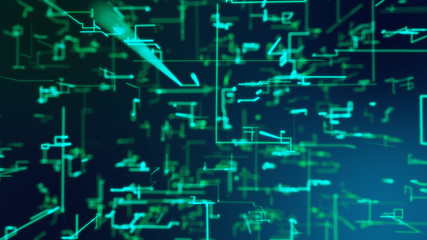 Poster - Grid of stirring digital matrix particles
