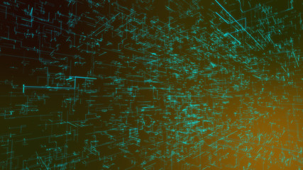 Poster - Grid of whirling and sparkling matrix stripes
