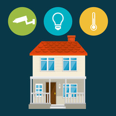 Poster - smart house with set services icons