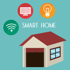 Poster - smart house with set services icons