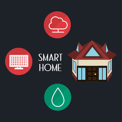 Poster - smart house with set services icons