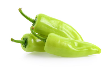 green chili pepper isolated on a white background