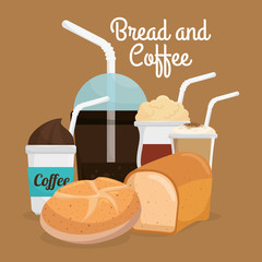 Poster - delicious breads and coffee label