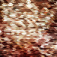 Awesome Geomeric Triangular Abstract Poligonal Mosaic Background In Brown Colors, Eps 10 Vector Illustration.