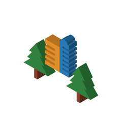 Wall Mural - Skyscraper isometric right top view 3D icon