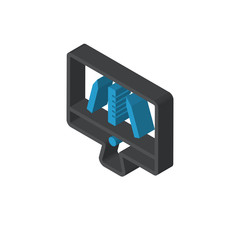 Wall Mural - Monitor isometric right top view 3D icon