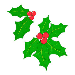 Xmas seasonal collection, Christmas clipart isolated vector illu