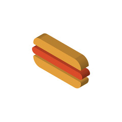 Sticker - Hot dog isometric right top view 3D icon