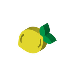 Poster - Lemon isometric right top view 3D icon