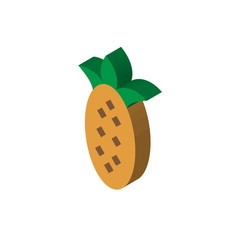 Poster - Pineapple isometric right top view 3D icon