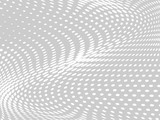 Fototapeta Perspektywa 3d - White-gray halftone background. Digital gradient. Abstract backdrop with circles, point, dots