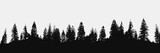Fototapeta Las - forest silhouette on white background.View to panorama of realistic trees.Vector nature design