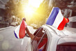 Auto mit Frankreich Fahnen