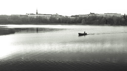  Small Boat on  Lake