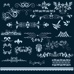 Wall Mural - Set of vector vintage flourishes for design