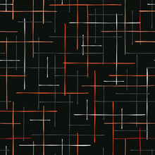 Abstract Criss Cross Lines Seamless Vector Pattern Background, Red Black Hand Drawn Stripes Illustration For Fashion Prints, & Pretty Stationery, Wallpaper, Geometric Backdrops & Trendy Home Decor