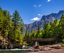 This Horse Bridge Is Part Of The Johns Lake Loop Trail And Spans McDonald Creek In Glacier National Park.