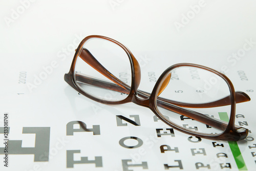 Fotomural The Diagram of checking eyes glasses Optometry medical background