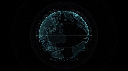 Wall Mural - Digital globe -  planet earth animation.