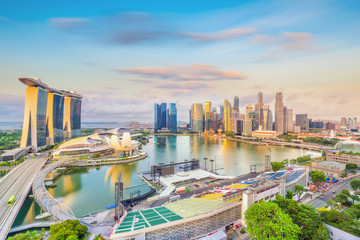 Wall Mural - Singapore downtown skyline bay area